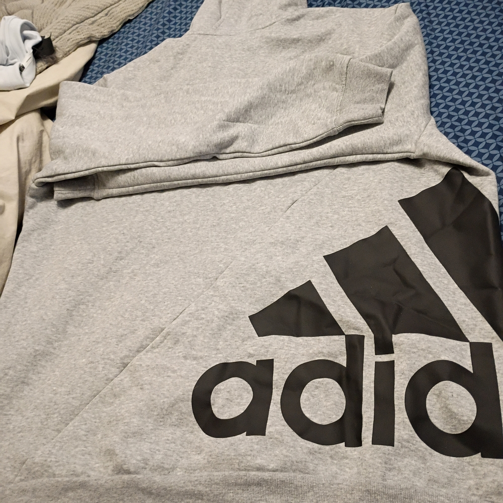 Adidas Gray Hoodie with Black Logo